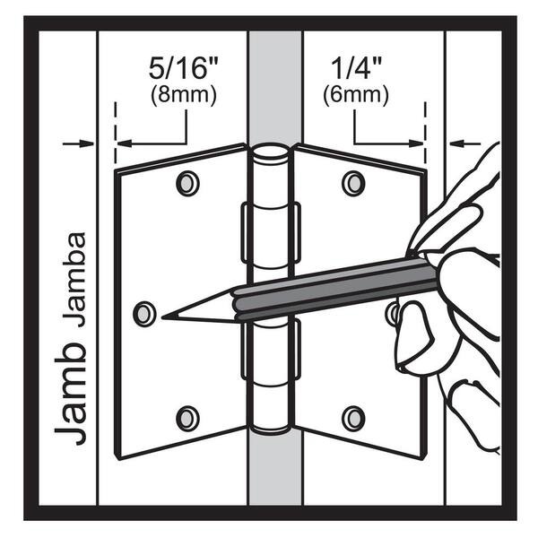 Everbilt - 3-Pack 3-1/2 in. x 5/8 in. Radius Oil-Rubbed Bronze Squeak-Free Butt Door Hinge