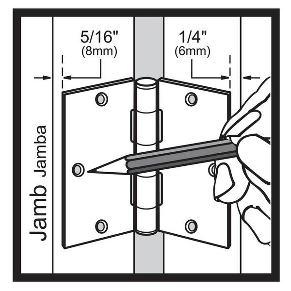 Everbilt 3-1/2 in. x 5/8 in. Radius Satin Nickel Squeak-Free Door Hinge  (12-Pack) 28726 - The Home Depot