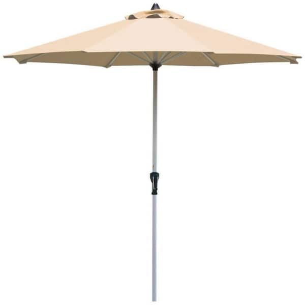 Kadehome 9 ft. Aluminum Pole Market Patio Umbrella with Crank in Beige
