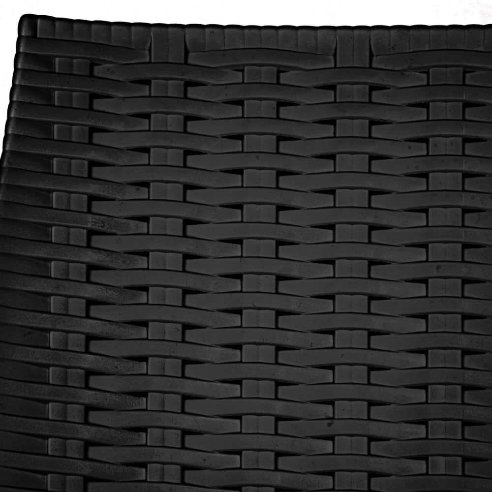 Kent 35'' Black Weave Design Polypropylene Outdoor Dining Chair - Set of 2