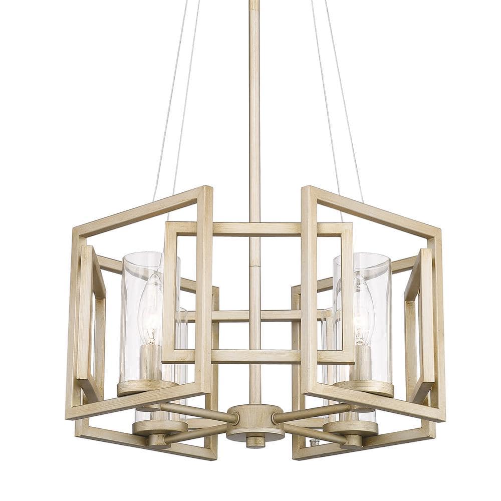 天井照明 MARCO-D  4BULUE CELING LAMP CROSS Golden Lighting Marco 4-Light Gold Pendant Convertible with Clear