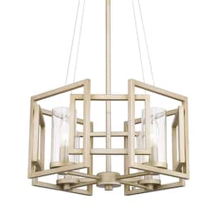 Marco 4-Light Gold Pendant Convertible with Clear Glass