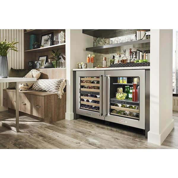 KitchenAid 24 in. 14-Bottle Wine and Beverage Cooler in Black