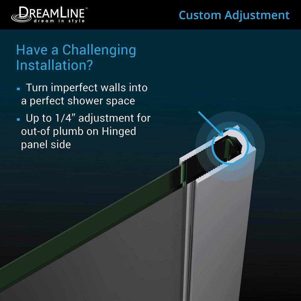 Unidoor-X 54" Frameless Hinged Shower Door with Distressed Bronze Hardware
