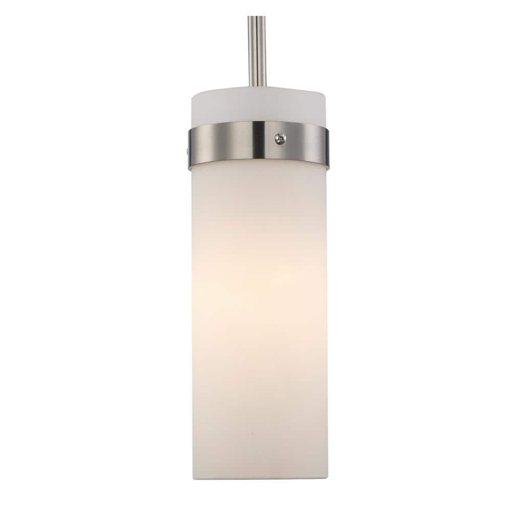 Brushed Nickel Frosted Glass Mini Pendant Light