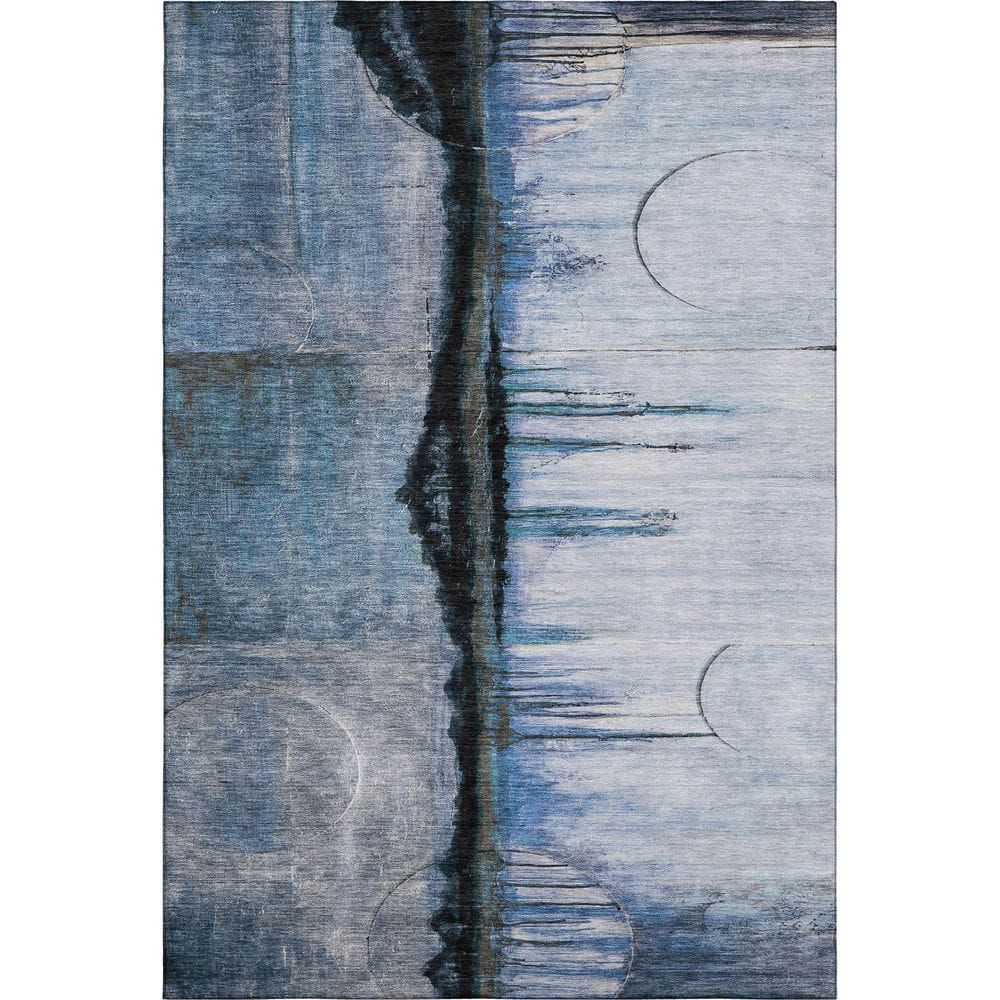 Mayfield Premium Machine Washable Abstract AMF2059 Blue 8 ft. x 10 ft. Area Rug price history on PriceWatchPro