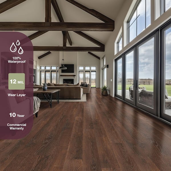Beaver Creek 12 MIL x 7 in. x 60 in. Waterproof Click Lock Rigid Core Luxury Vinyl Plank Flooring (26.72 sq. ft. /Case)