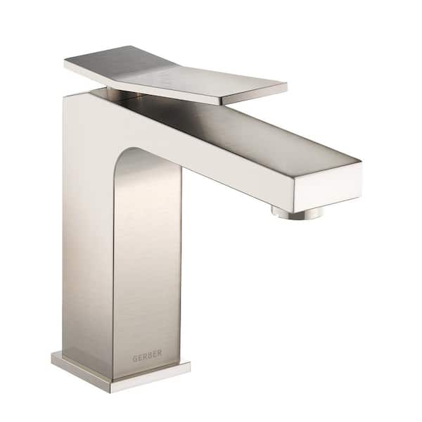 Avian Single Handle Single Hole Bathroom Faucet with Metal Touch Down Drain Included in Brushed Nickel