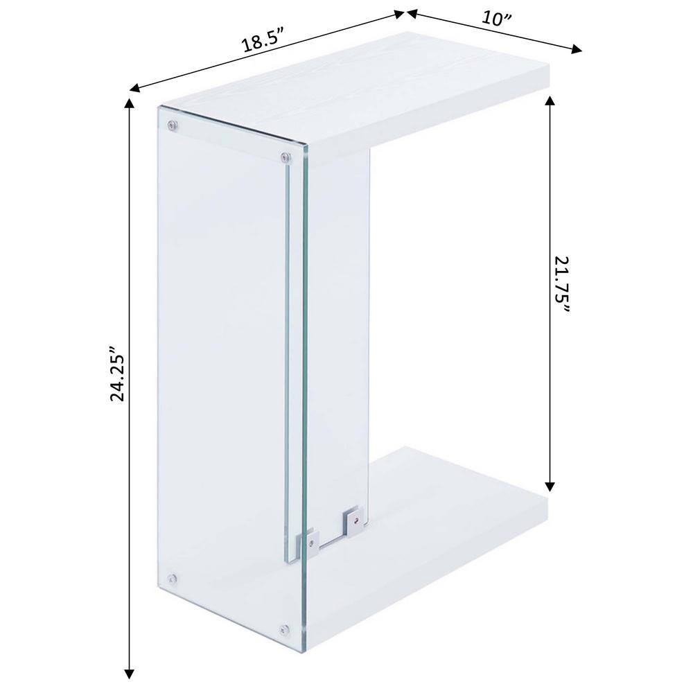 SoHo 25'' White and Glass Modern C End Table