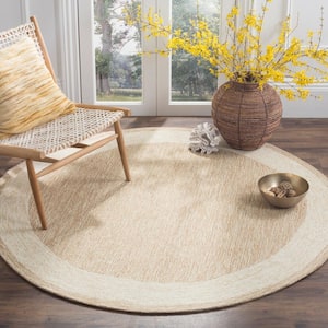 Easy Care Natural 8 ft. x 8 ft. Round Border Area Rug
