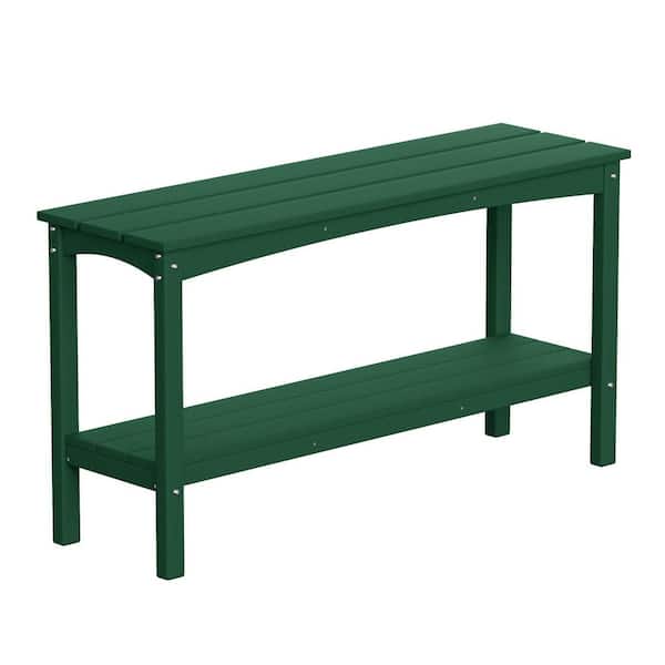 WESTIN OUTDOOR Laguna Outdoor Patio Bar Console Table with Storage Shelf Dark Green