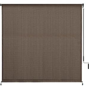 DIFY 8 ft. x 8 ft. Mocha 200 GSM HDPE Fabric Roller Shades with