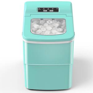 8.86 in. 26 lbs. Daily Production Bullet Ice Portable Countertop Ice Maker, 9 Bullet Ice Cubes Ready in 8 Mins in Green