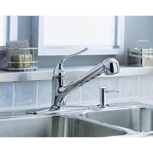 Coralais Single-Handle Pull-Out Sprayer Kitchen Faucet With MasterClean Sprayface In Polished Chrome