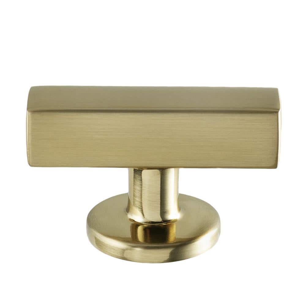 Flynn Satin Brass Modern T-Handle Bar Knob