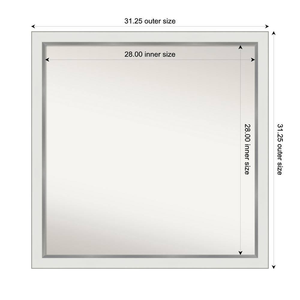 Medium Square Satin White Silver Casual Mirror (31 in. H x 31 in. W) price history on PriceWatchPro
