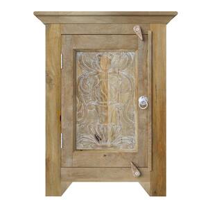 Natural Michaela Single Door Wood Cabinet with-Door