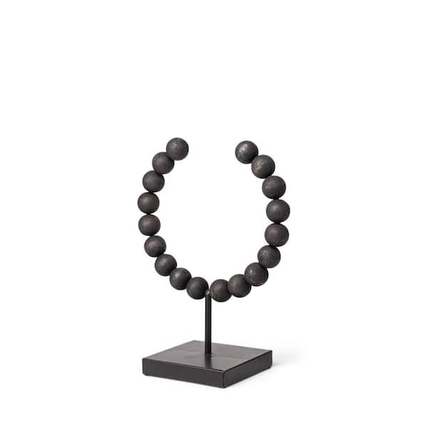 HomeRoots 12 in. Black Petite Beaded Sculpture
