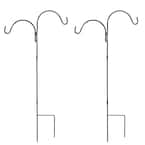 48 in. Durable Powder-Coated Steel Double Shepherd Hook (Set of 2)