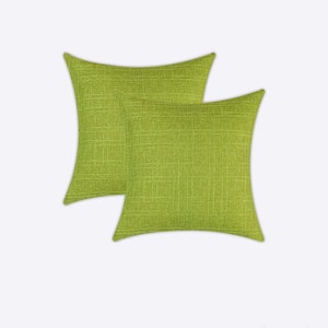 24 in. x 24 in. Green Outdoor Waterproof Pillow Covers Throw Pillow (Pack of 2)