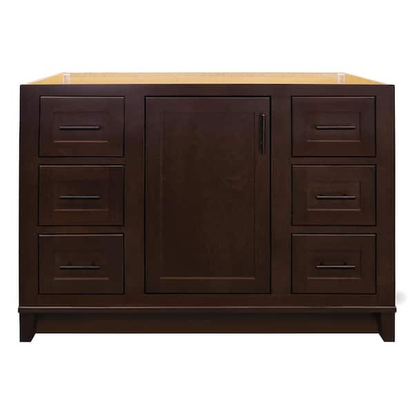 Glacier Bay Kinghurst 48 in. W x 21 in. D x 33.5 in. H Bath Vanity without Top in Dark