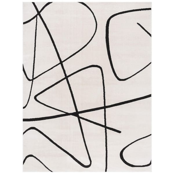 Melody Ivory/Black 11 ft. x 15 ft. Abstract Linear Area Rug