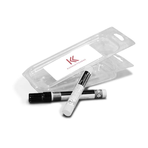 Brighton Raised 4.5 in. W x 8.25 in. H x 0.7 in. D in Painted White Touch-Up Kit in Assembled Base Cabinet