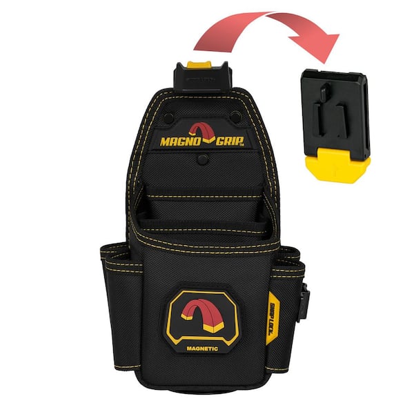 Snap Lock Utility Tool Pouch with Magnetic Storage and Tape Measure Clip