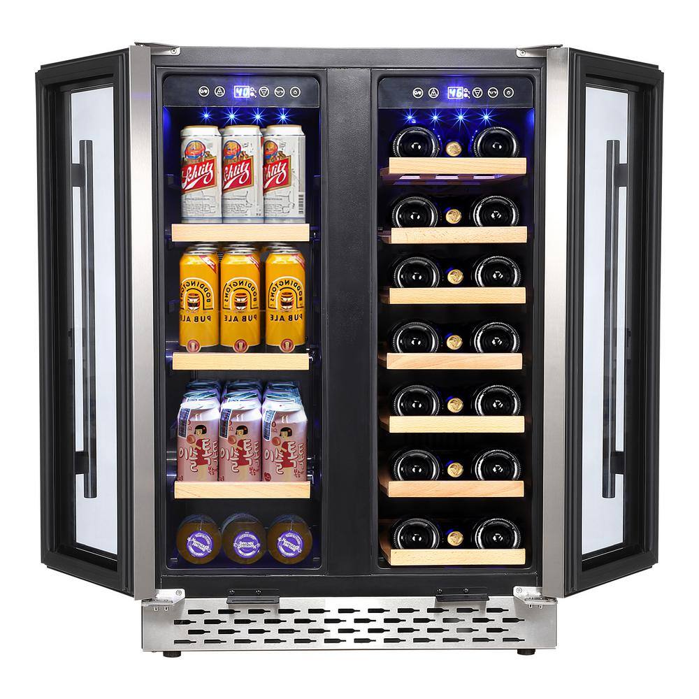 40Bottle Dual Zone Wine Cooler Beverage Refrigerator with Independent Temperature Control