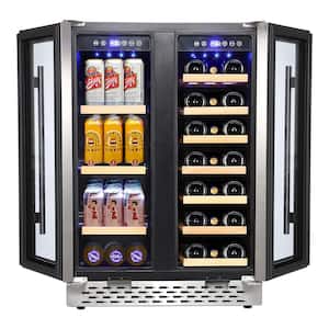 40-Bottle Dual Zone Wine Cooler Beverage Refrigerator with Independent Temperature Control