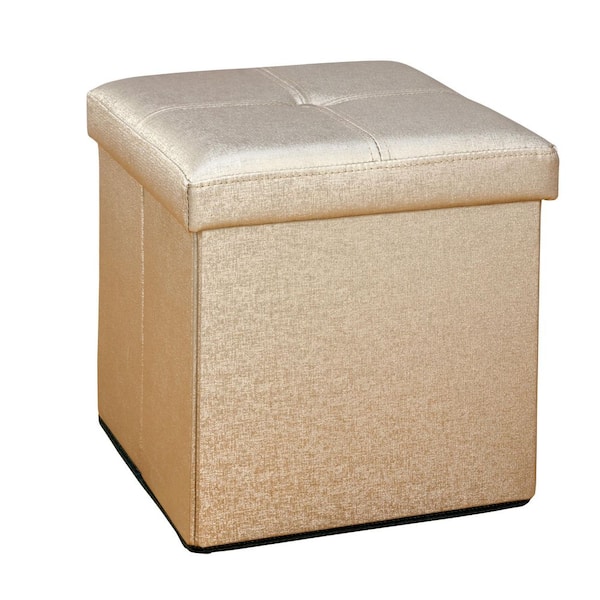 SIMPLIFY Metallic Bronze Single Folding Ottoman