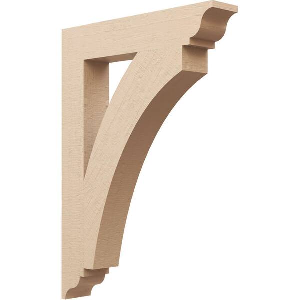 Ekena Millwork 5.5 in. x 44 in. x 32 in. Thorton Traditional Rough Cedar Woodgrain Timberthane Polyurethane Bracket, Primed Tan