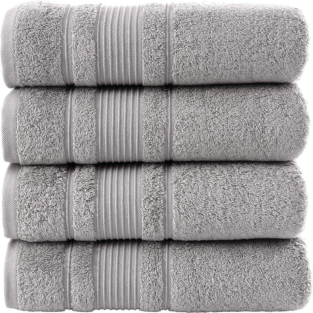  Utopia Towels - Bath Towels Set - Premium 100% Ring Spun Cotton  - Quick Dry, Highly Absorbent, Soft Feel Towels, Perfect for Daily Use  (Pack of 4) (27 x 54, Grey) : Home & Kitchen