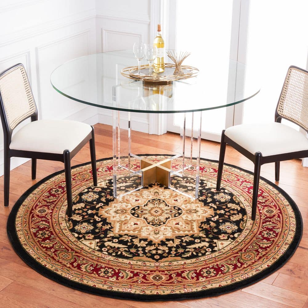 Lyndhurst 6 ft. x 6 ft. Black/Red Oriental Round Rug price history on PriceWatchPro