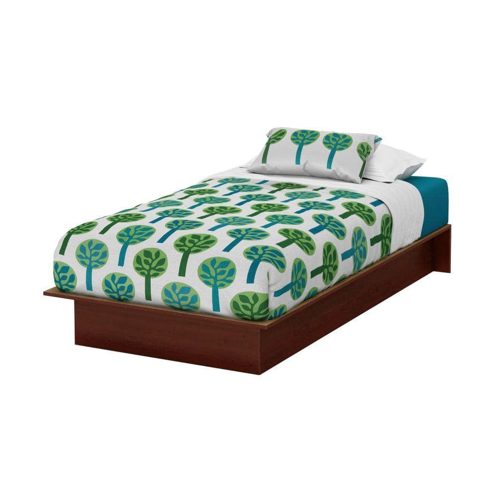 Royal Cherry Twin Wood Platform Bed with Drawer
