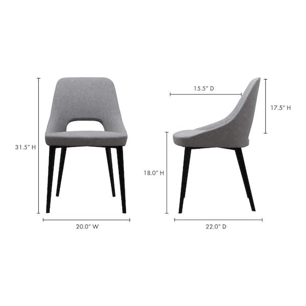 NADAAL STUDIOS Zephyr Light Grey Dining Chair, Molded Foam