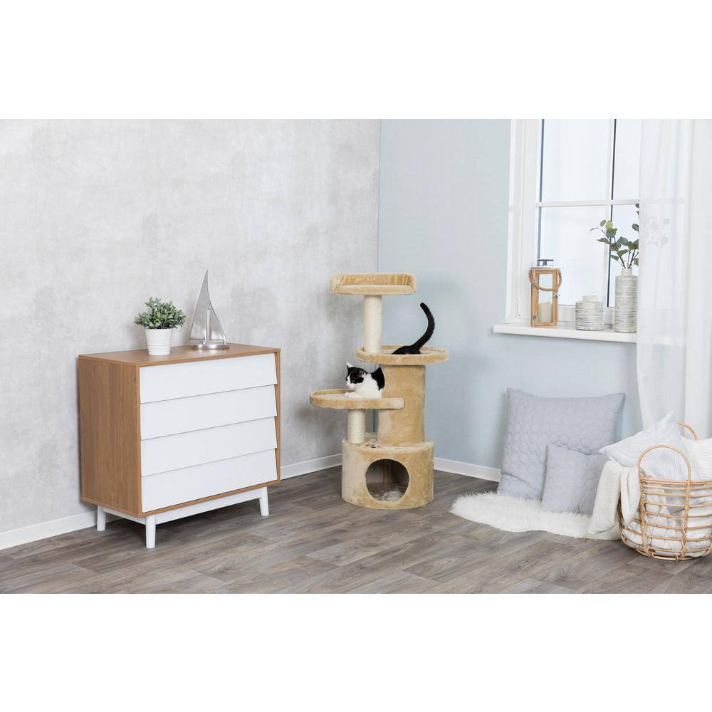 Beige Sisal and Plush 41" Cat Tree with Condo
