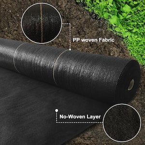 3 ft. x 100 ft. 4.10 oz. Garden Weed Barrier Fabric Premium Compound Heavy-Duty Weedmat For Driveways Underlayment