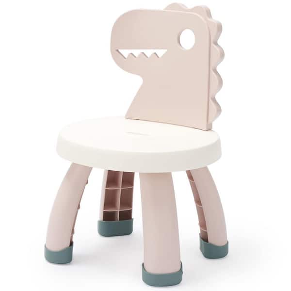 Angel Sar Pink Plastic Toddler Chair, Kids Dino Chair Sturdy Durable and Lightweight Toddler's Activity Chairs