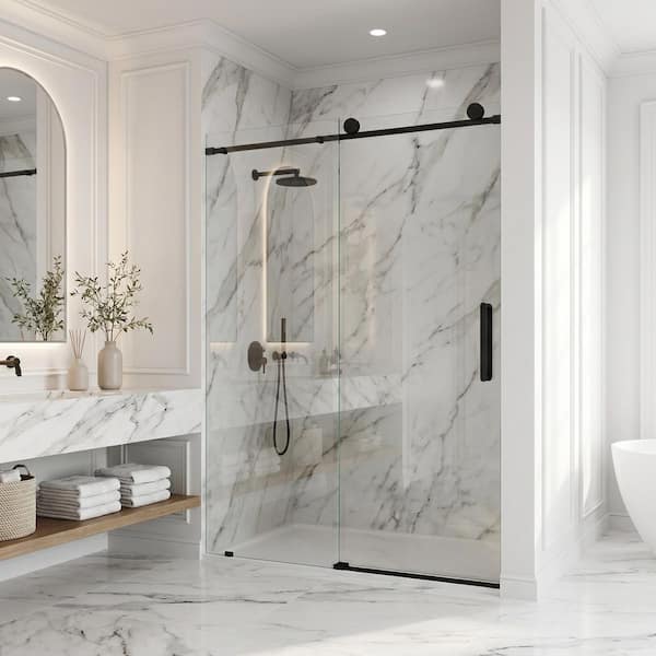 VIGO Elan 56 to 60 in. W x 76 in. H Frameless Sliding Shower Door