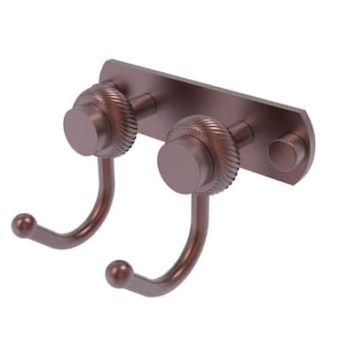 Mercury Collection 2 Position Multi Screw-In Robe Hook with Twisted Accent in Antique Copper