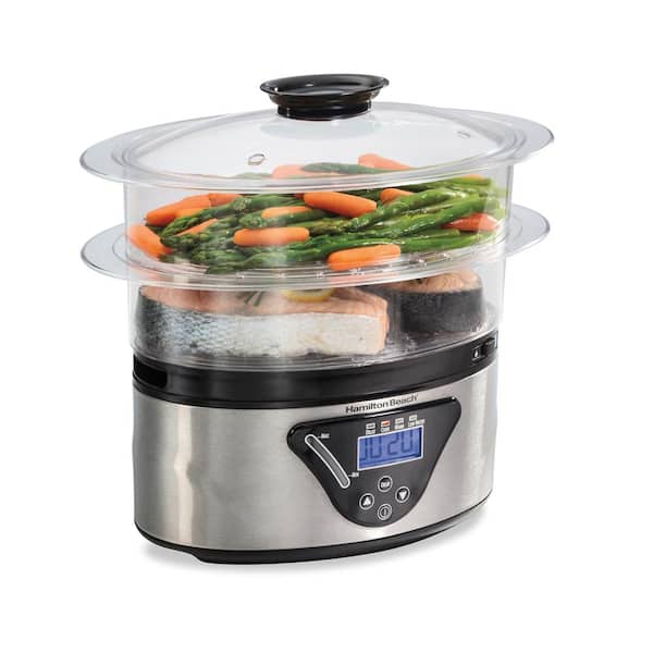 Elite Gourmet 9.5Qt. Food Steamer with BPA-Free 3-Tier Stackable