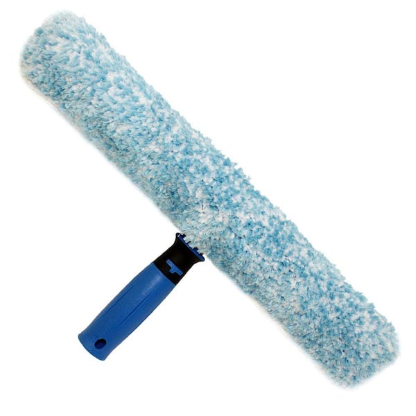 Unger 14 in. Window Scrubber with Microfiber and Overmold Grip Connect and Clean Locking System