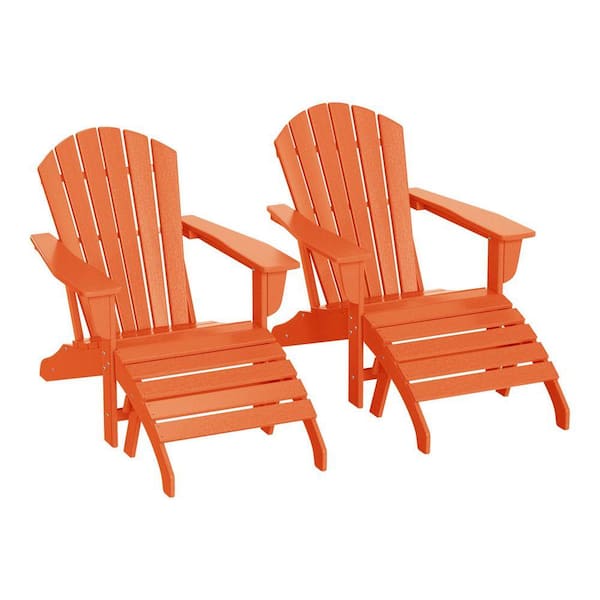 WESTIN OUTDOOR Mason Orange 4-Piece Poly Plastic Outdoor Patio