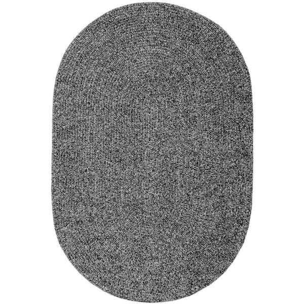 Heavy-Duty Ribbed Indoor Outdoor Carpet Charcoal Black 6 ft. x 10 ft.