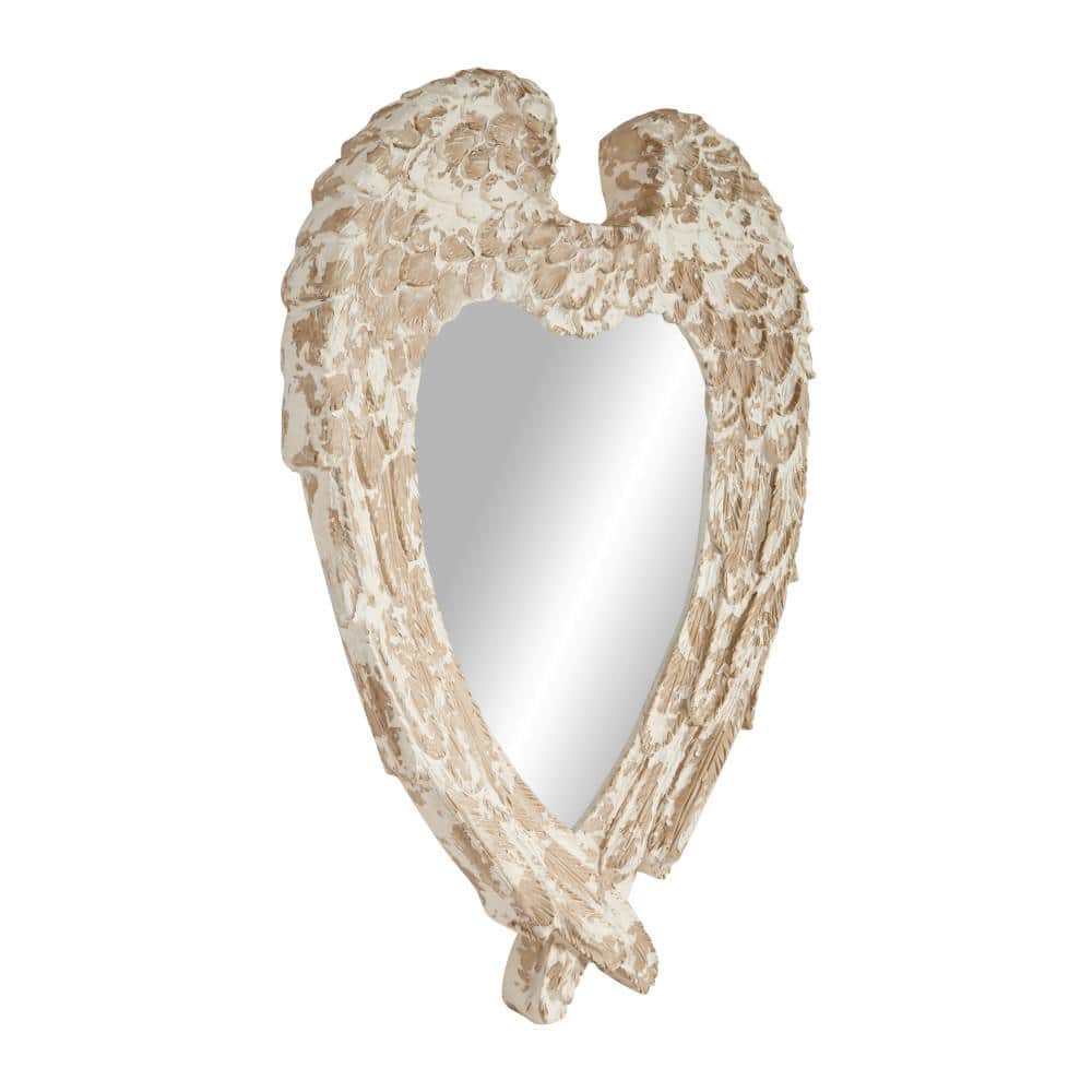 Angelica White Oval Wood Vanity Wall Mirror 31.5" x 44"