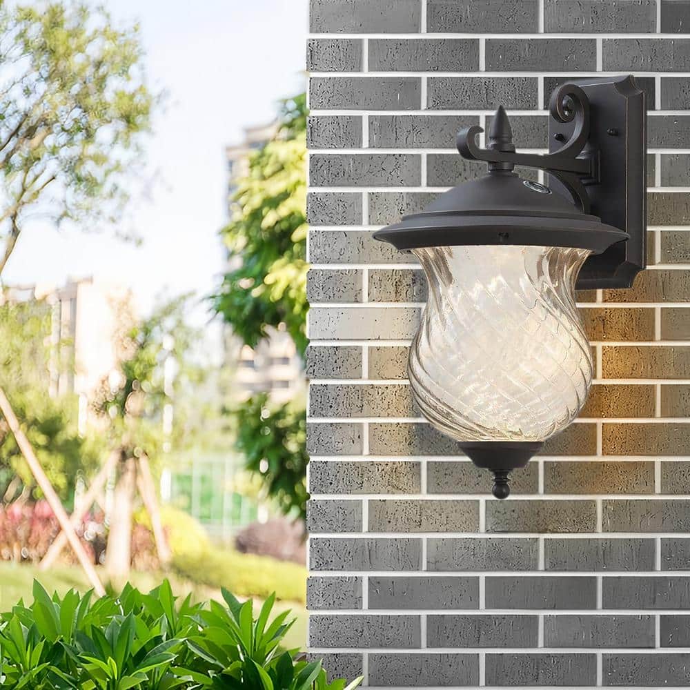 Oil-Rubbed Black LED Outdoor Wall Light with Clear Glass