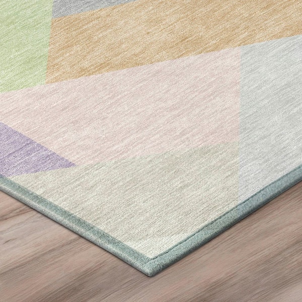 Chantille Machine Washable Indoor/Outdoor Abstract ACN2893 Mint 3 ft. x 5 ft. Area Rug