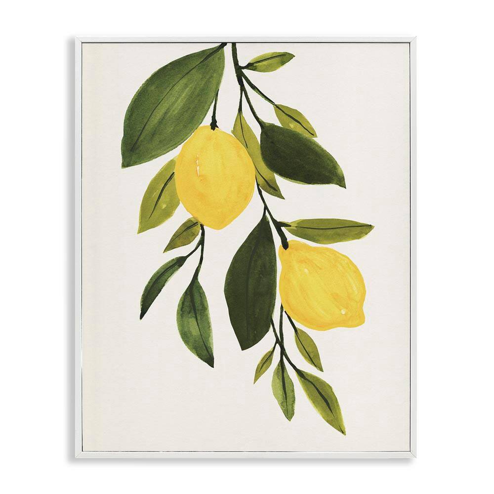 Simple Yellow Country Lemon Leaf by Annie Warren White Framed Giclee Art Print Nature 11 in. x 14 in. price history on PriceWatchPro