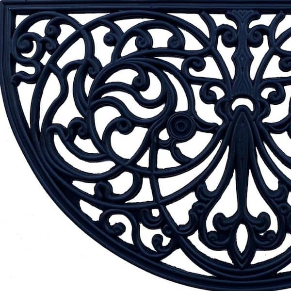 Black 30 in. x 18 in. Rubber Non-Slip Indoor/Outdoor Door Mat